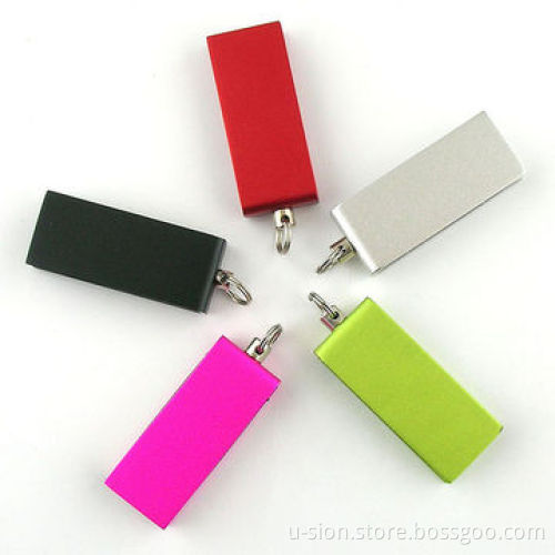 Colorful Mini Swivel USB Flash Drives with Keychain and OEM Logo for Promotion